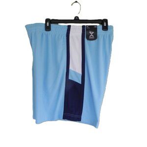 NWT Xersion men's pique 7" shorts Blue Color block Baltic Sky - Size XL